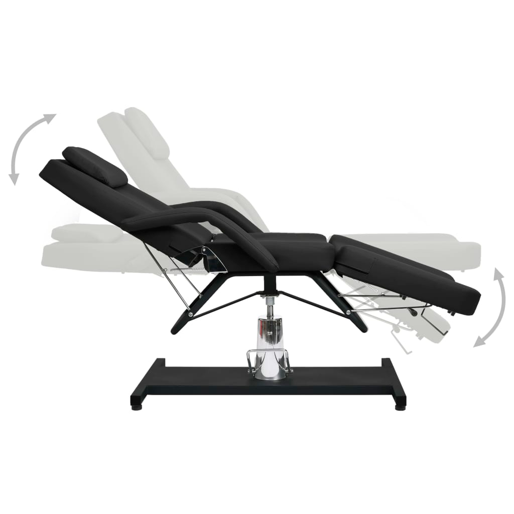 vidaXL Massage Table Black 70.9"x24.4"x(34.3"-44.1")