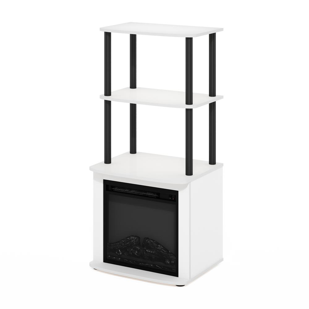 TV Entertainment Side Table Display Rack with Fireplace Insert