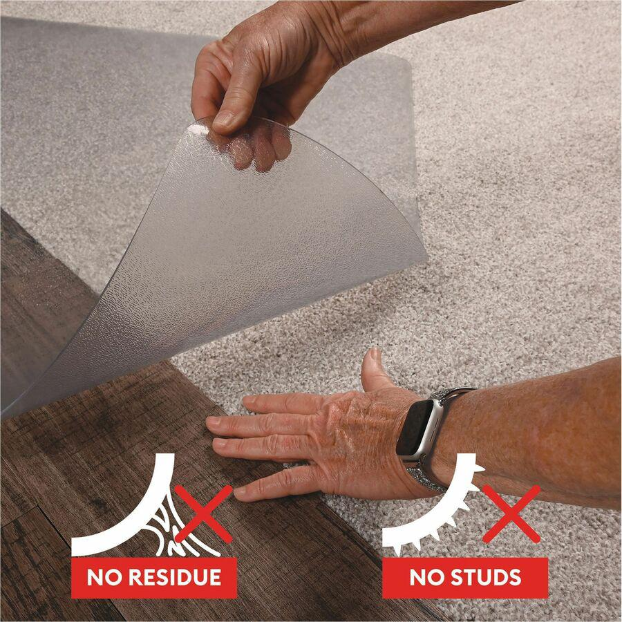 Deflecto SuperGrip Multi-surface Chair Mat - Hard Floor, Carpet - 48" Length x 36" Width x 0.370" Thickness - Vinyl - Clear - 1Each