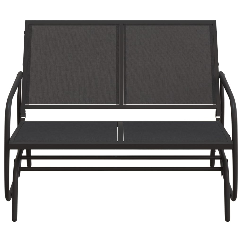 vidaXL Garden Glider Bench Black 47.4"x29.9"x34.1" Textilene&Steel