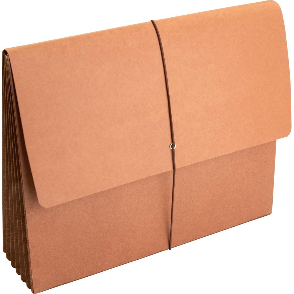 Business Source Letter Recycled File Wallet - 8 1/2" x 11" - 5 1/4" Expansion - Brown - 30% Recycled - 10 / Box