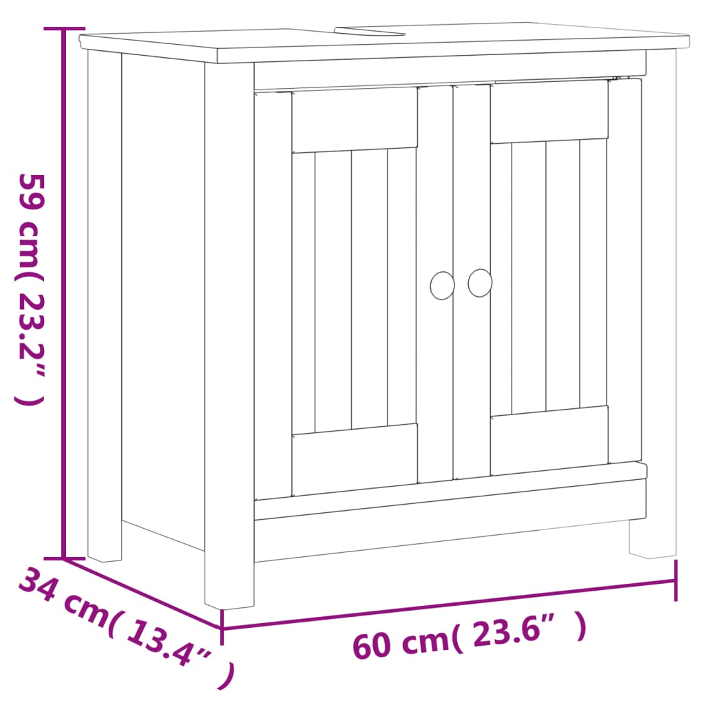 vidaXL 3 Piece Bathroom Furniture Set BERG White Solid Wood Pine