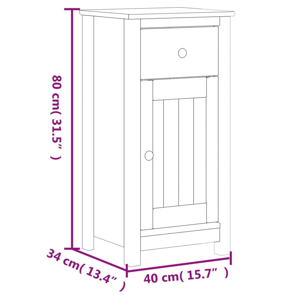 vidaXL 4 Piece Bathroom Furniture Set BERG White Solid Wood Pine