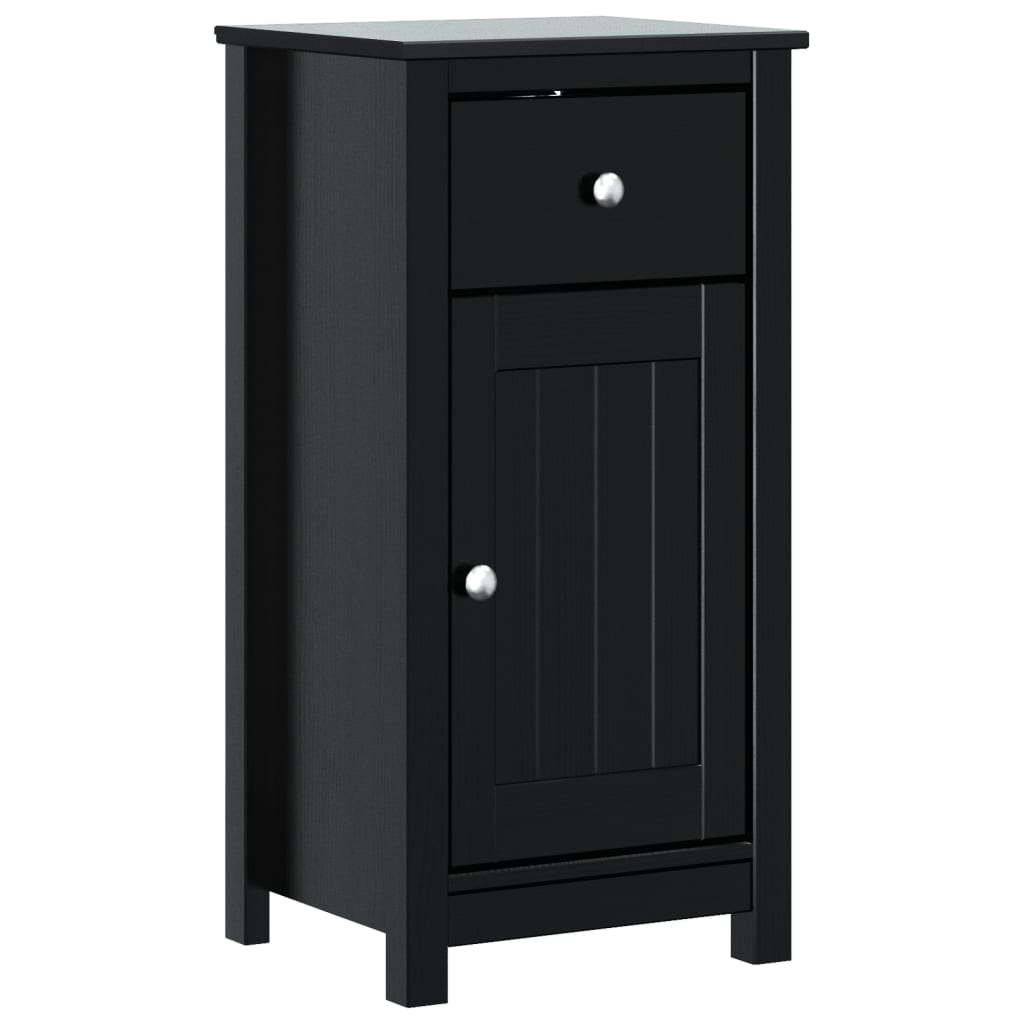 vidaXL Bathroom Cabinet BERG Black 15.7"x13.4"x31.5" Solid Wood Pine