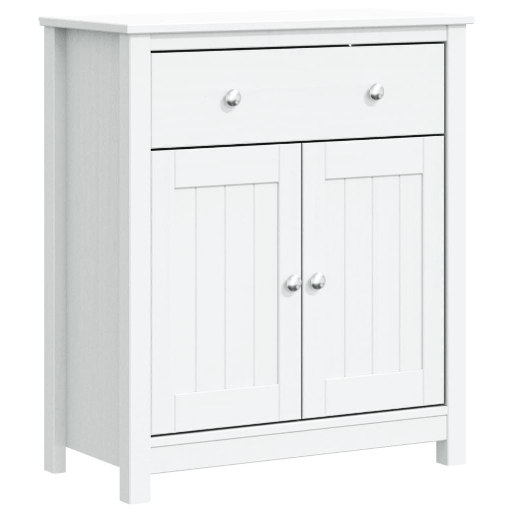 vidaXL Bathroom Cabinet BERG White 27.4"x13.4"x31.5" Solid Wood Pine