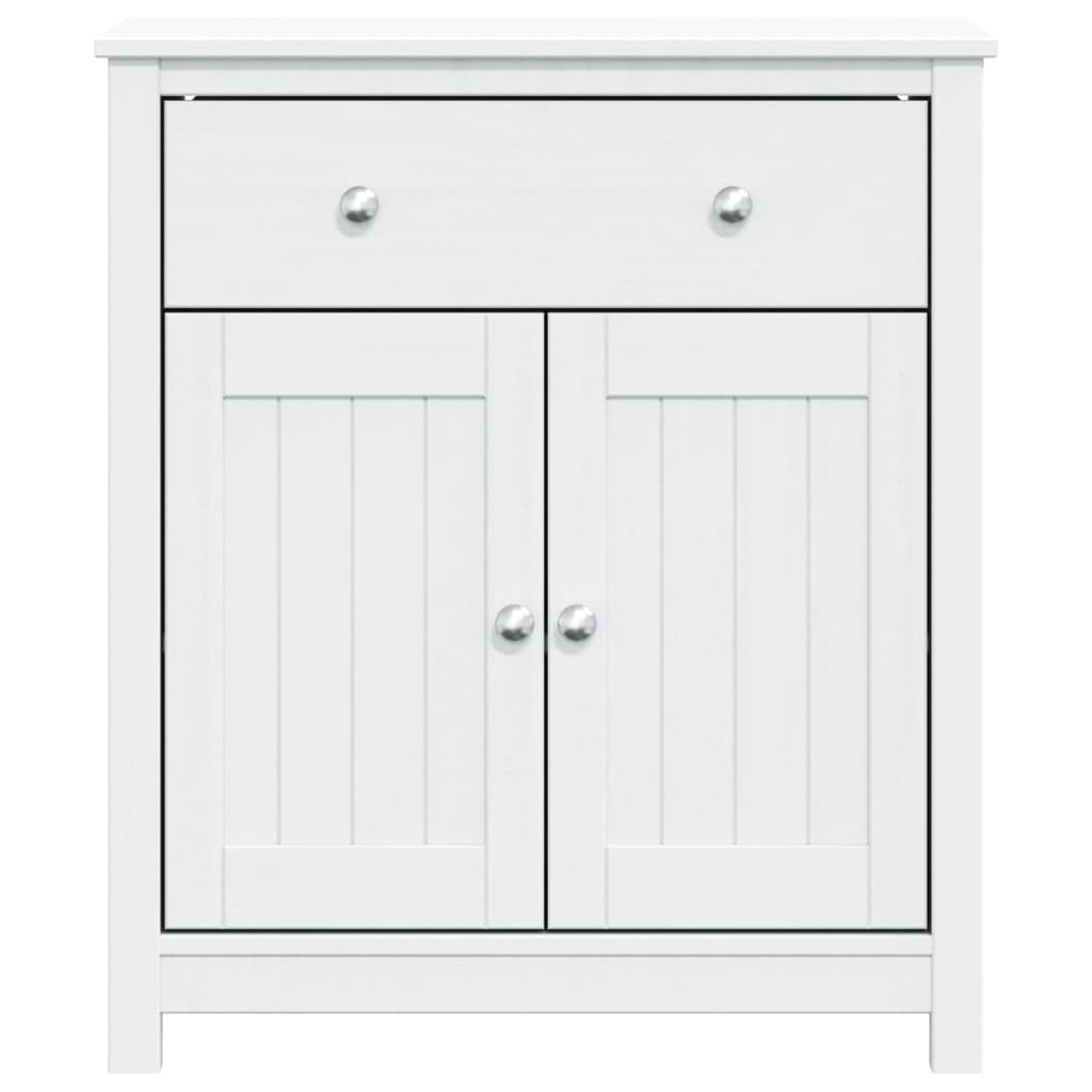 vidaXL Bathroom Cabinet BERG White 27.4"x13.4"x31.5" Solid Wood Pine