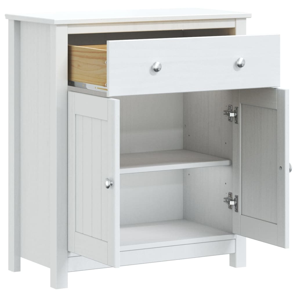 vidaXL Bathroom Cabinet BERG White 27.4"x13.4"x31.5" Solid Wood Pine