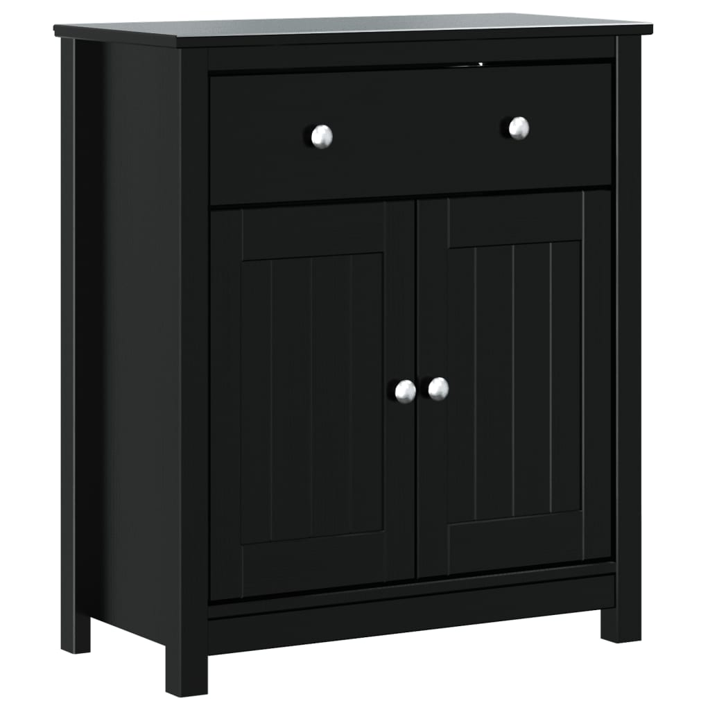 vidaXL Bathroom Cabinet BERG Black 27.4"x13.4"x31.5" Solid Wood Pine