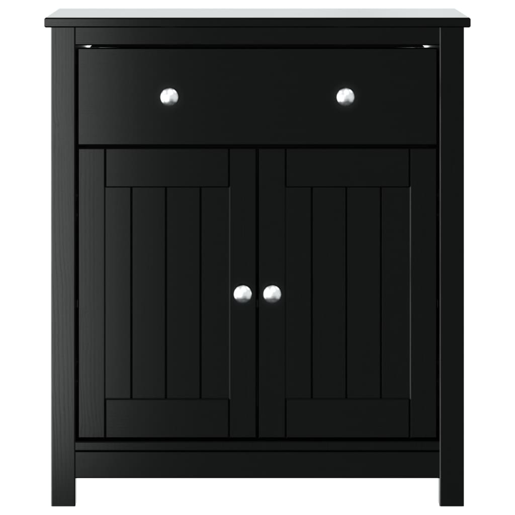 vidaXL Bathroom Cabinet BERG Black 27.4"x13.4"x31.5" Solid Wood Pine