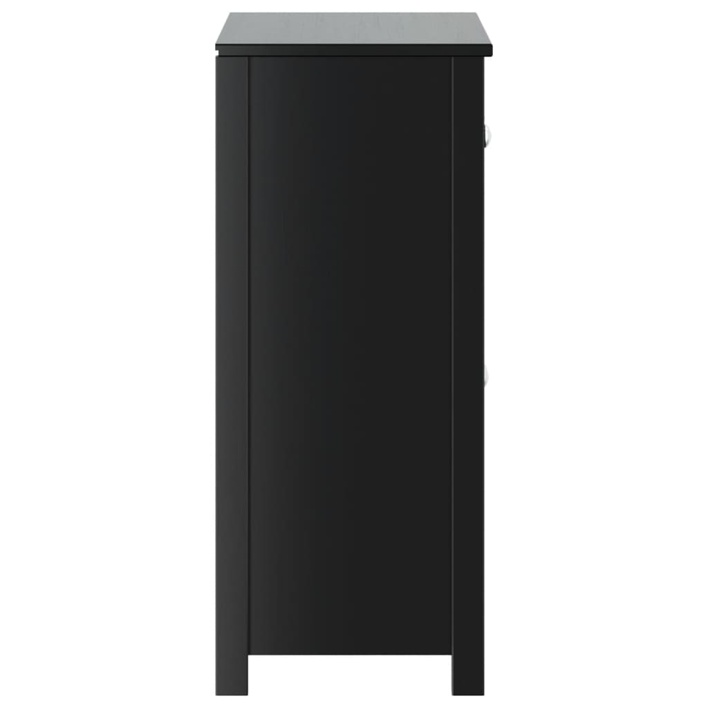 vidaXL Bathroom Cabinet BERG Black 27.4"x13.4"x31.5" Solid Wood Pine