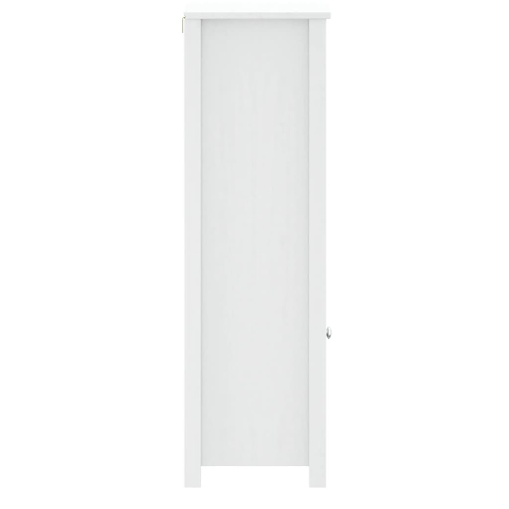 vidaXL Bathroom Cabinet BERG White 15.7"x13.4"x43.3" Solid Wood Pine