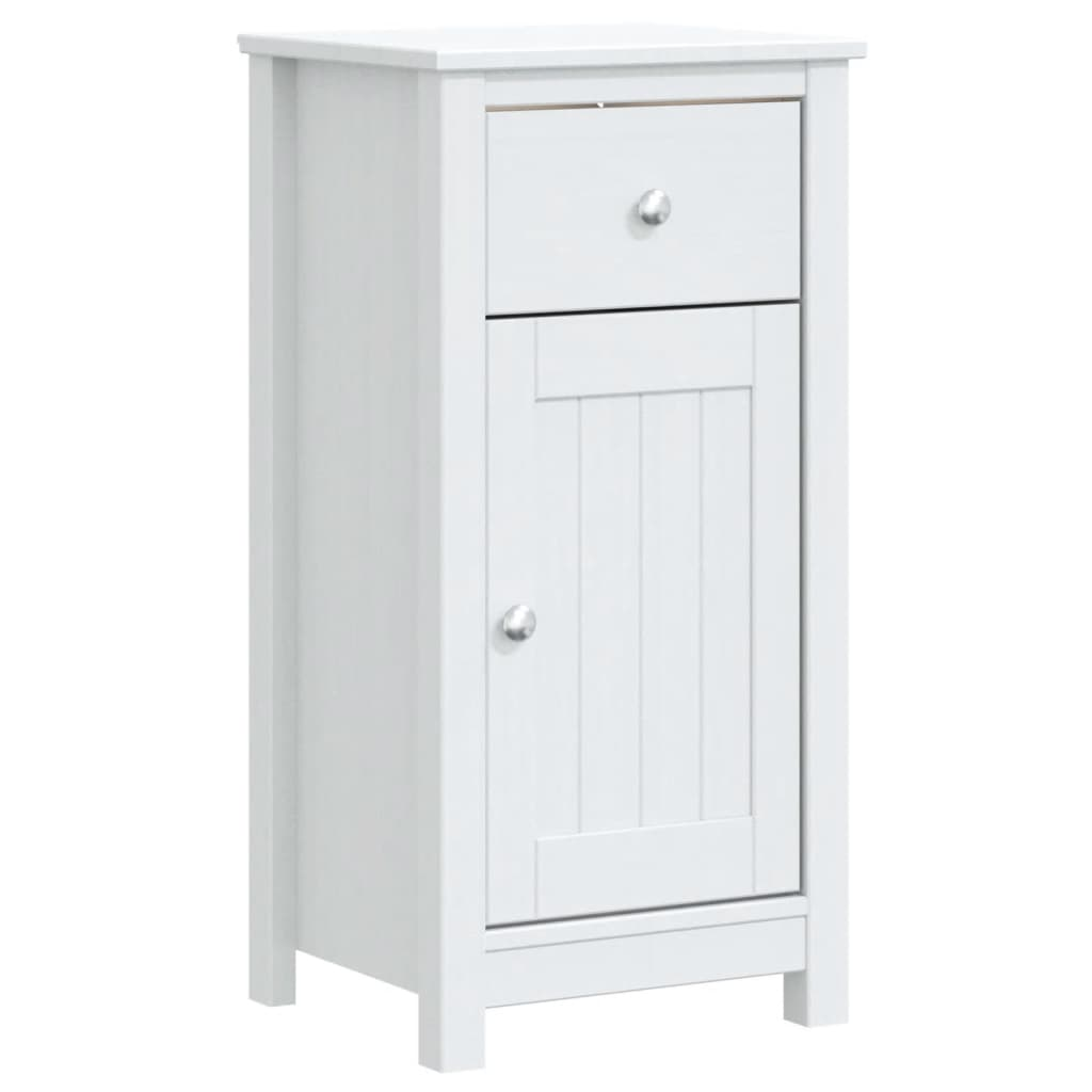 vidaXL Bathroom Cabinet BERG White 15.7"x13.4"x31.5" Solid Wood Pine