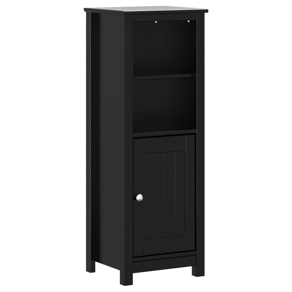 vidaXL Bathroom Cabinet BERG Black 15.7"x13.4"x43.3" Solid Wood Pine