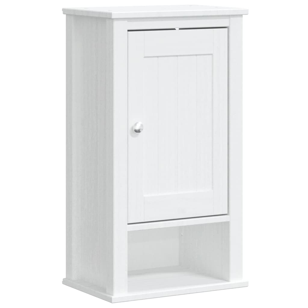 vidaXL Bathroom Wall Cabinet BERG White 15.7"x10.6"x28.1" Solid Wood Pine