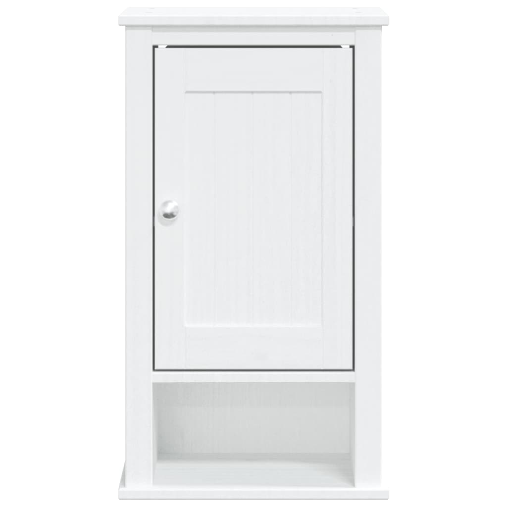 vidaXL Bathroom Wall Cabinet BERG White 15.7"x10.6"x28.1" Solid Wood Pine