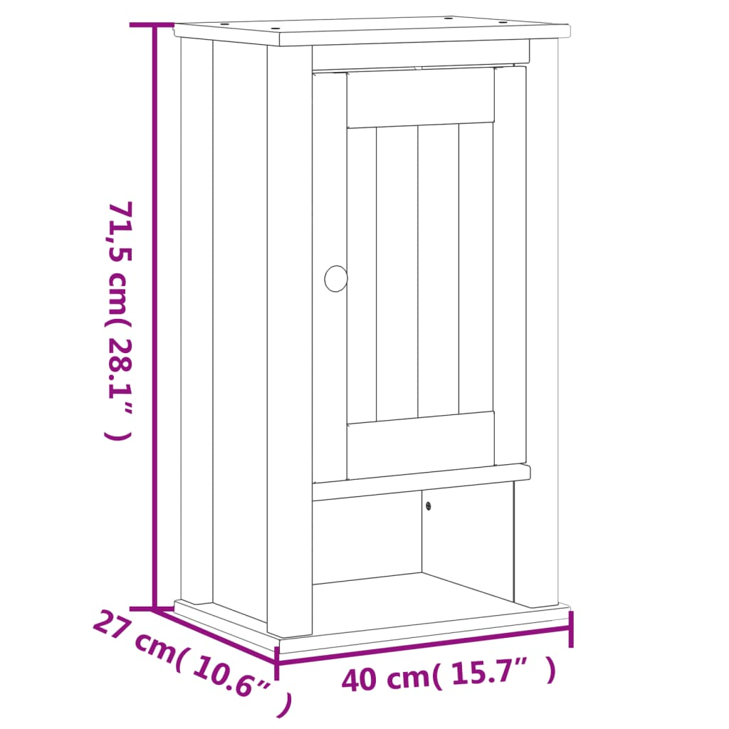 vidaXL Bathroom Wall Cabinet BERG White 15.7"x10.6"x28.1" Solid Wood Pine