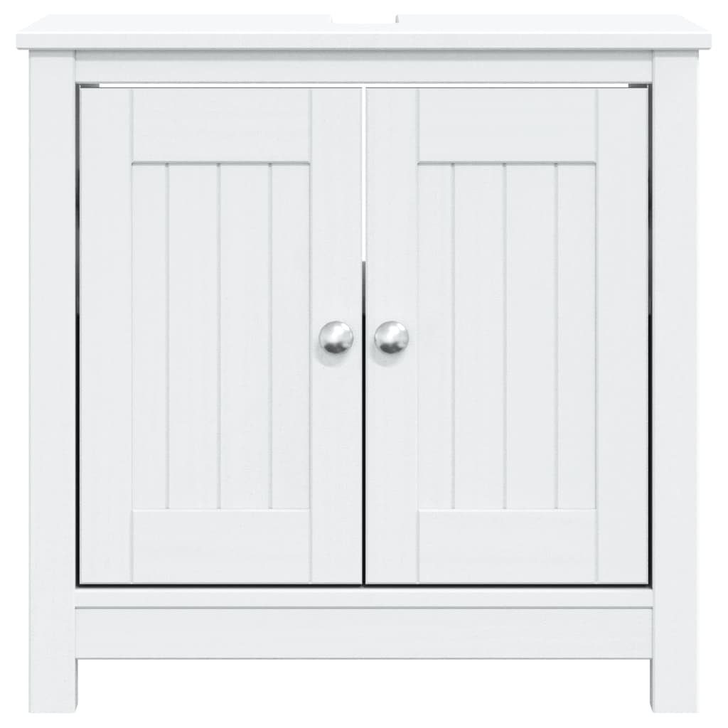 vidaXL Bathroom Sink Cabinet BERG White 23.6"x13.4"x23.2" Solid Wood Pine