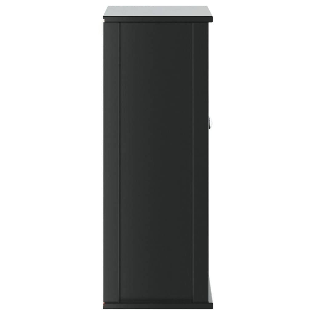 vidaXL Bathroom Wall Cabinet BERG Black 27.4"x10.6"x28.1" Solid Wood