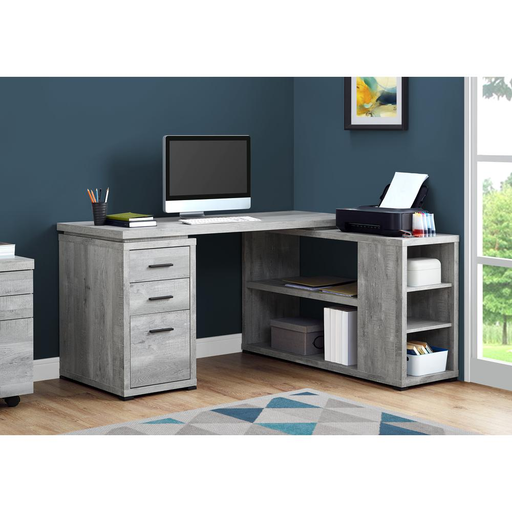 Computer Desk, Home Office, Corner, Left, Right Set-up, Storage Drawers