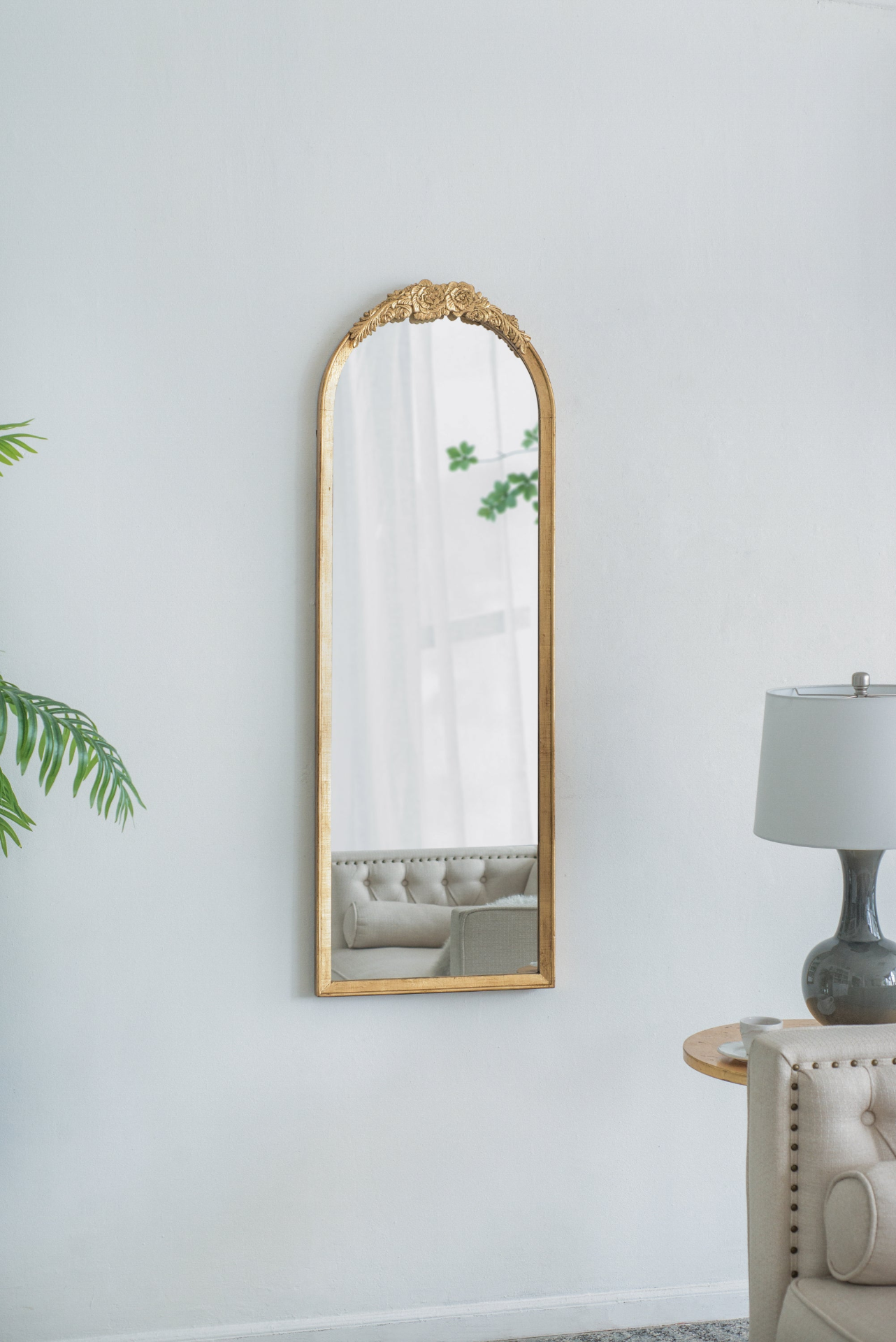 19"x56" Wood Floor Mirror, Full Body Mirror Dressing Make up Mirror for Bathroom Bedroom Living Room