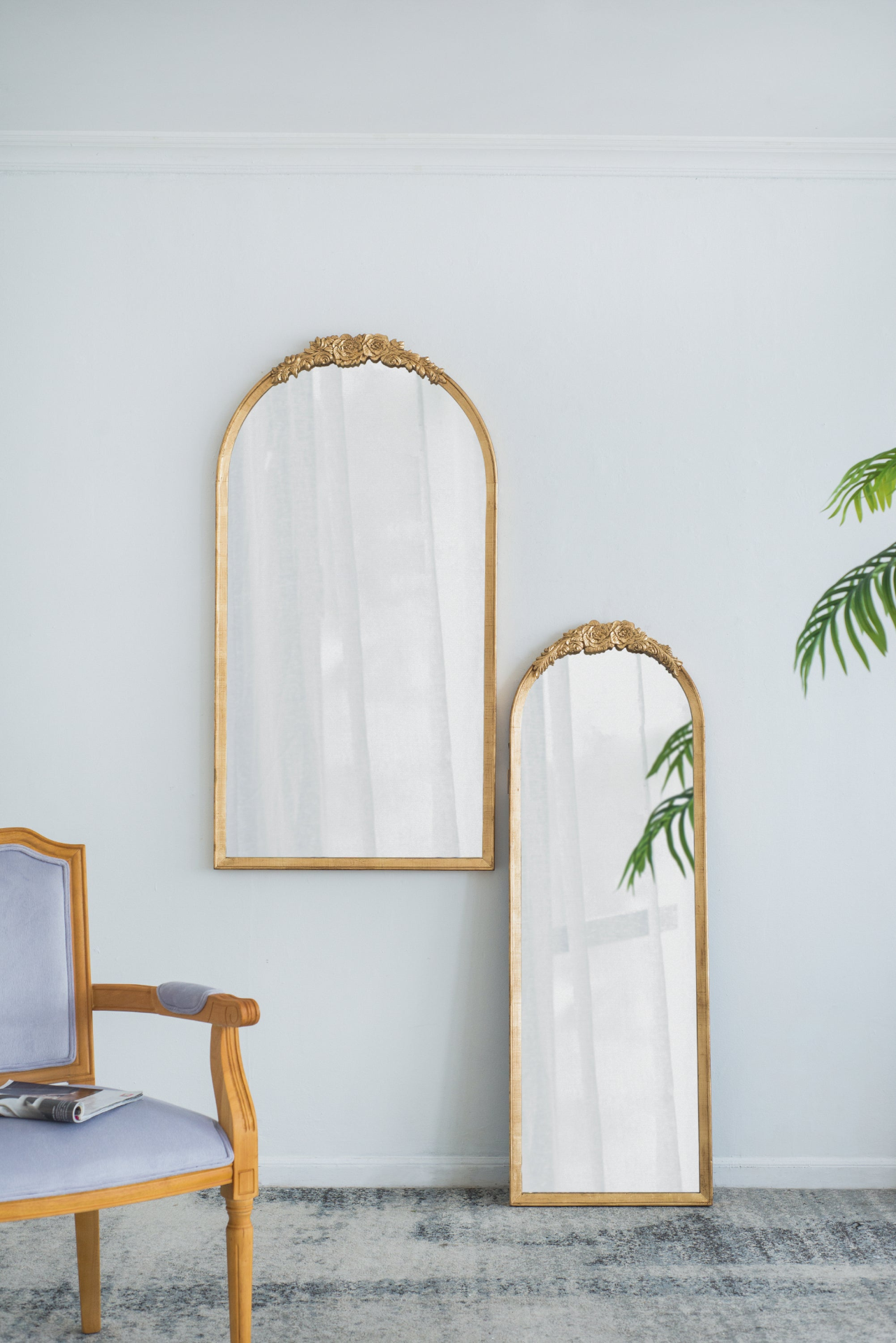 19"x56" Wood Floor Mirror, Full Body Mirror Dressing Make up Mirror for Bathroom Bedroom Living Room