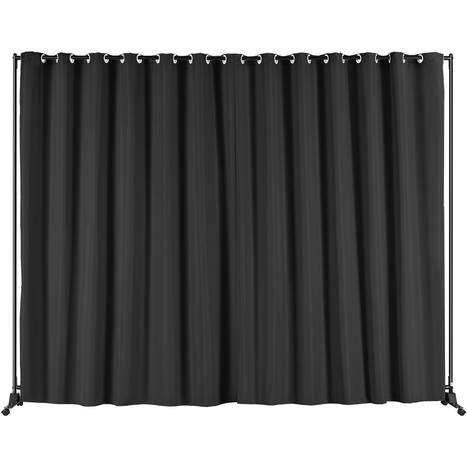 VEVOR Room Divider, 8 ft x 10 ft Portable Panel Room Divider with Wheels Curtain Divider Stand, Room Divider Privacy Screen for Office, Bedroom, Dining Room, Study, Black