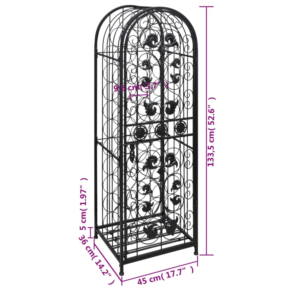 vidaXL Wine Rack for 45 Bottles Metal