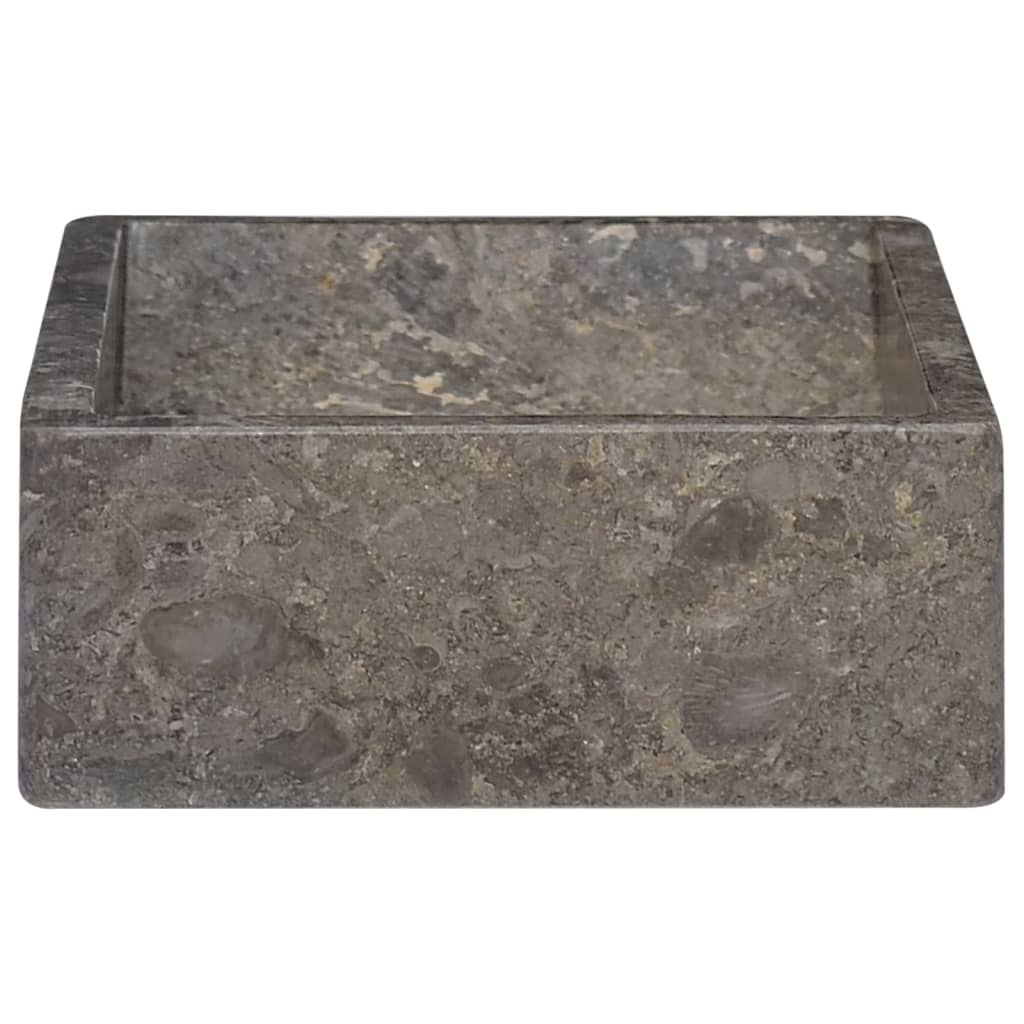 vidaXL Sink 17.7"x11.8"x4.7" Marble High Gloss Gray