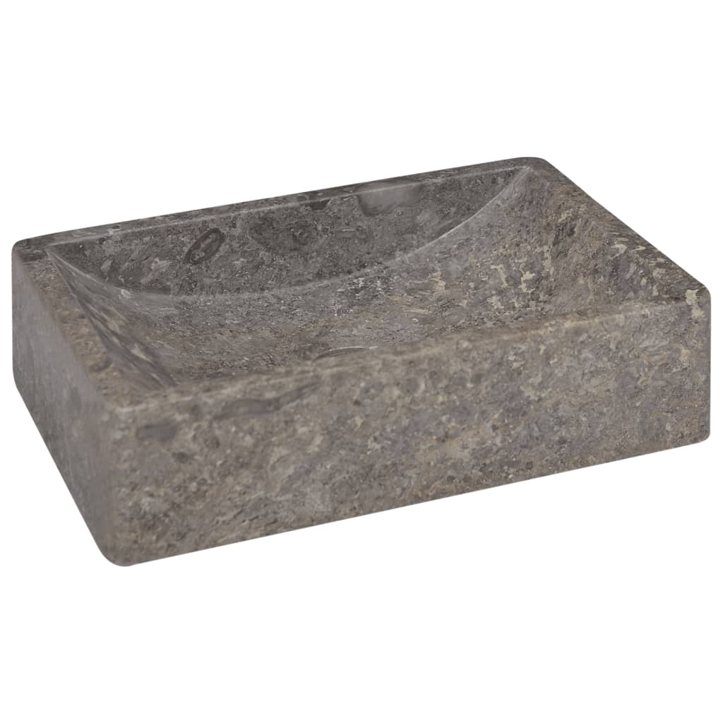 vidaXL Sink 17.7"x11.8"x4.7" Marble High Gloss Gray