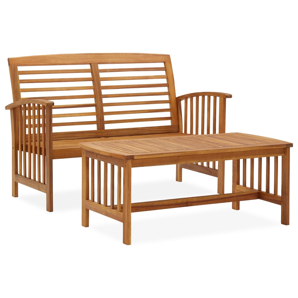 vidaXL 2 Piece Patio Lounge Set Solid Acacia Wood