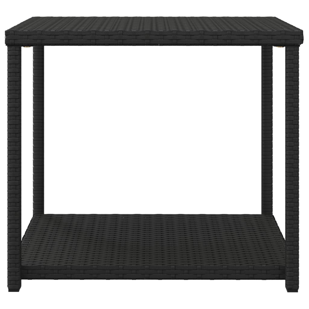 vidaXL Side Table Black 21.7"x17.7"x19.3" Poly Rattan