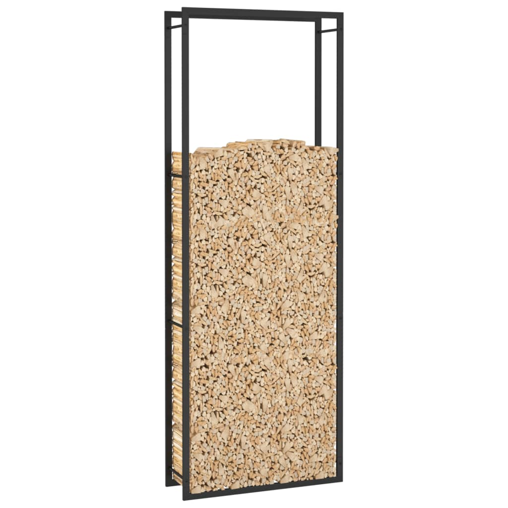 vidaXL Firewood Rack Matt Black 31.5"x11"x87.4" Steel