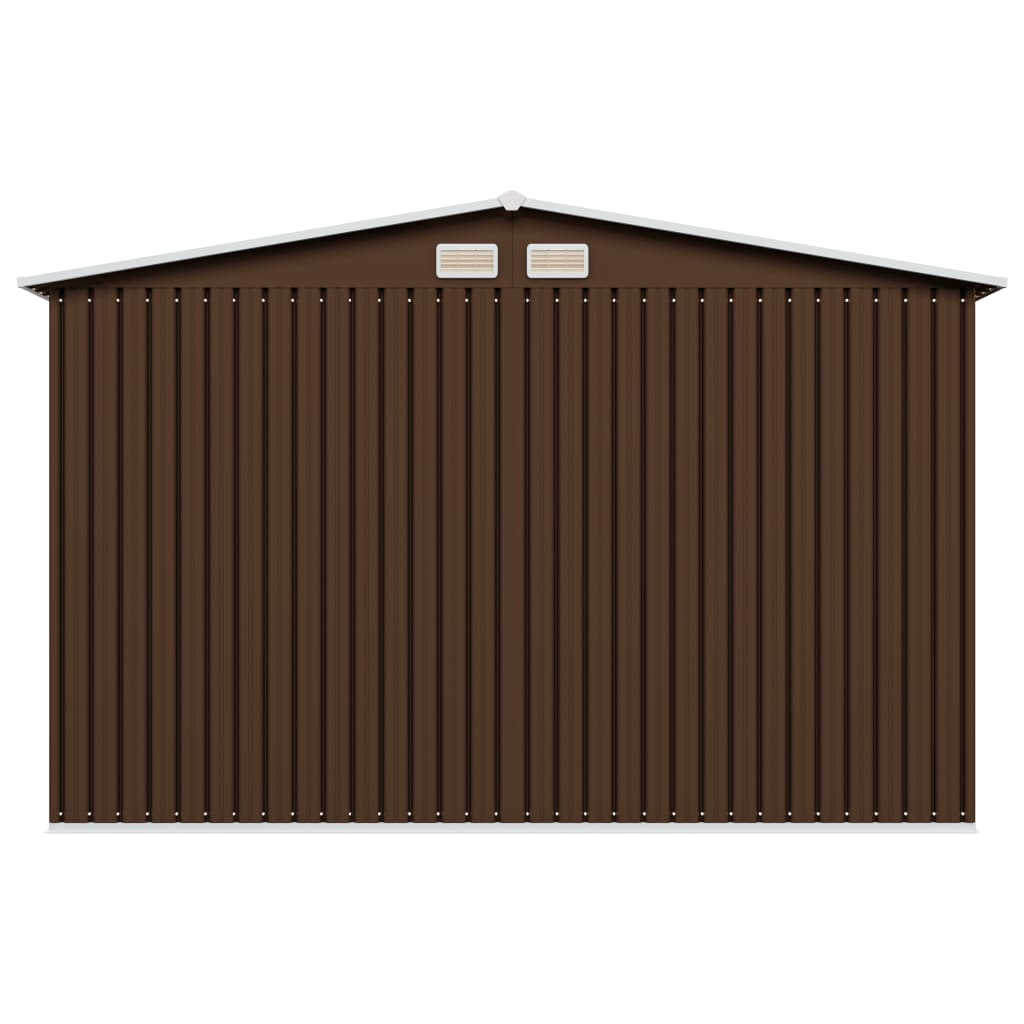 vidaXL Garden Storage Shed Brown 101.2"x80.7"x70.1" Steel