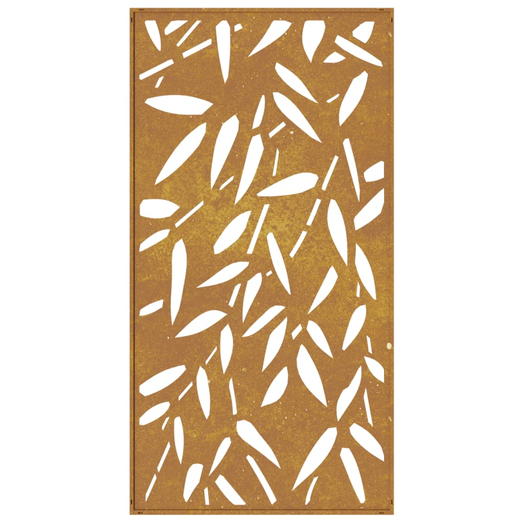 vidaXL Patio Wall Decoration 41.3"x21.7" Corten Steel Bamboo Leaf Design