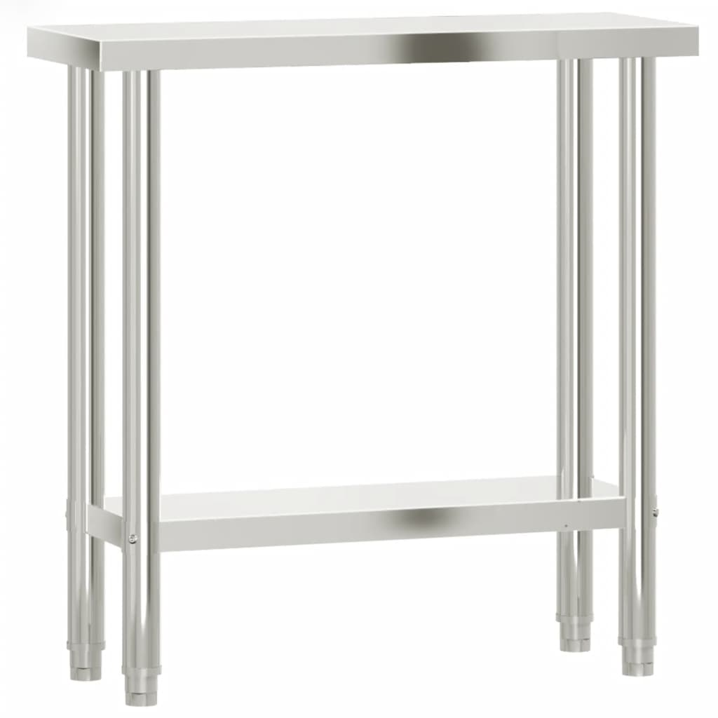 vidaXL Kitchen Work Table 32.5"x11.8"x33.5" Stainless Steel