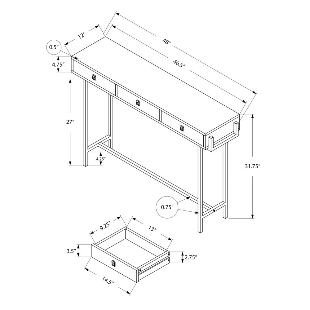 Accent Table, Console, Entryway, Narrow, Sofa, Storage Drawer