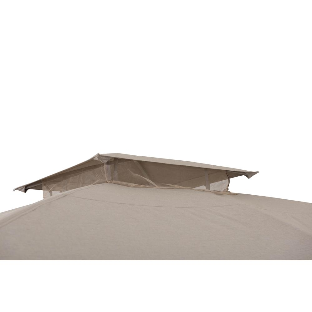 Gazebo with Sunbrella Canopy Roof, Outdoor Patio 2-Tier Soft Top Gazebo