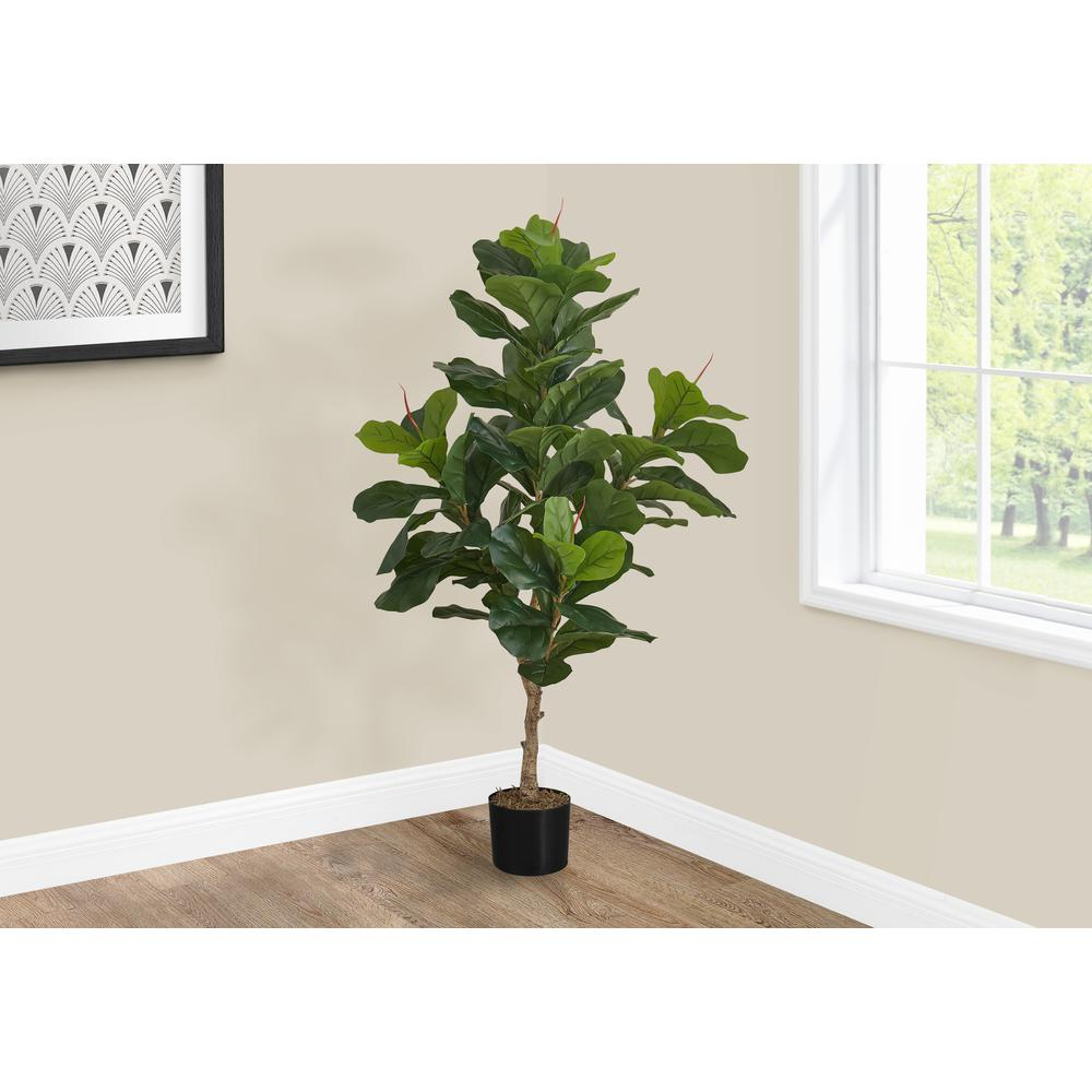 Artificial Plant, 47 Tall, Fiddle Tree, Indoor, Faux, Fake, Floor, Greenery