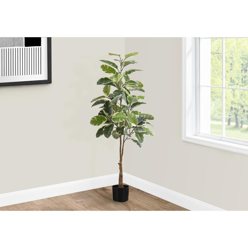 Artificial Plant, 52 Tall, Rubber Tree, Indoor, Faux, Fake, Floor, Greenery