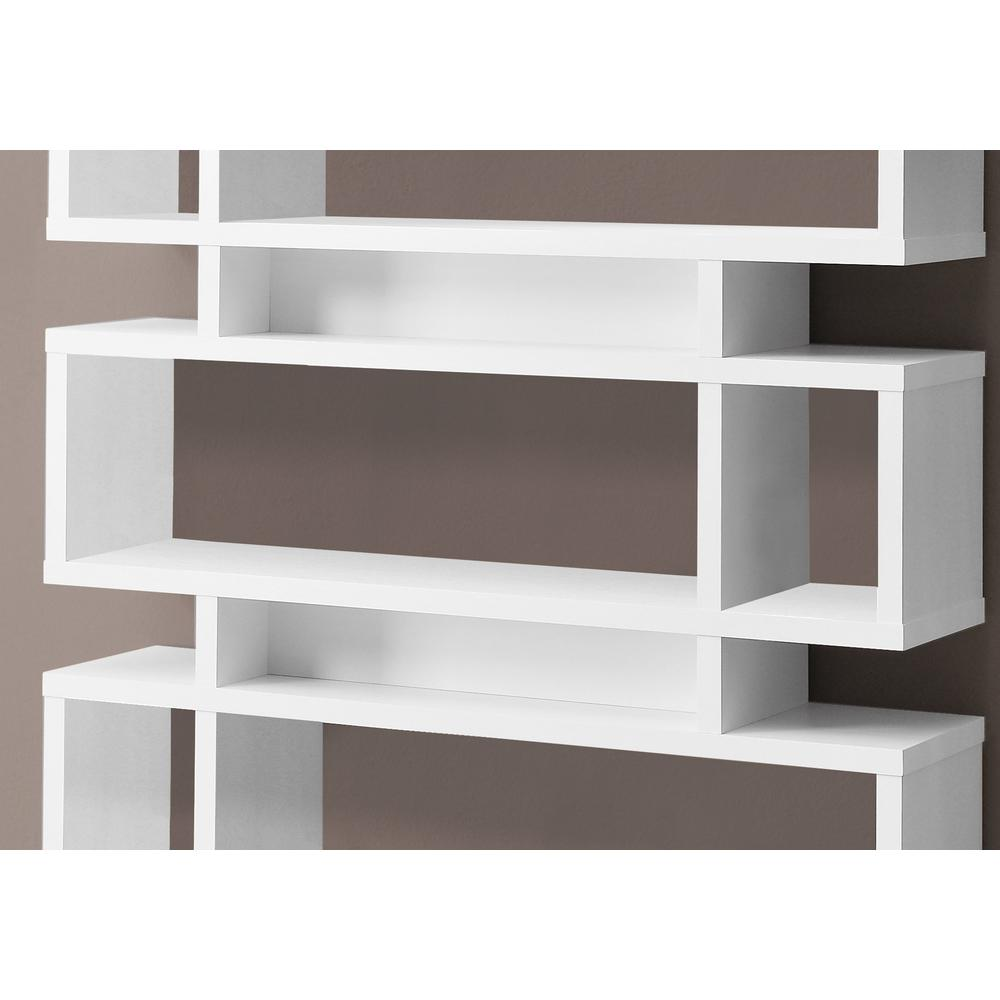 Bookshelf, Bookcase, Etagere, 4 Tier, 55H, Office, Bedroom, White Laminate