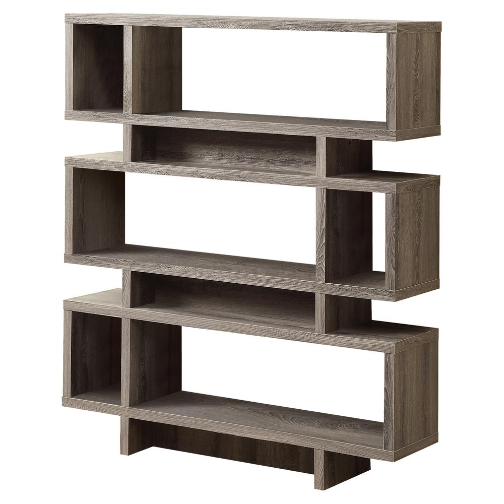 Bookshelf, Bookcase, Etagere, 4 Tier, 55H, Office, Bedroom, Brown Laminate