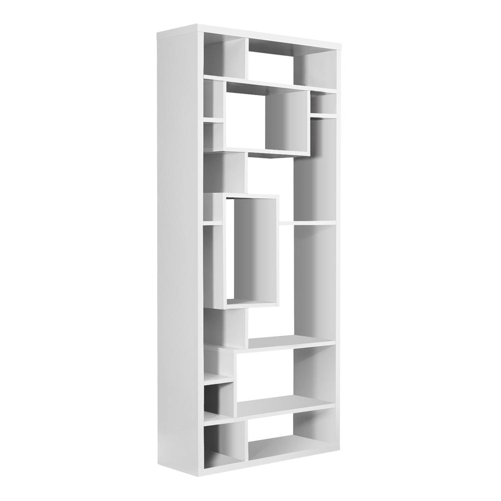 Bookshelf, Bookcase, Etagere, 72H, Office, Bedroom, White Laminate