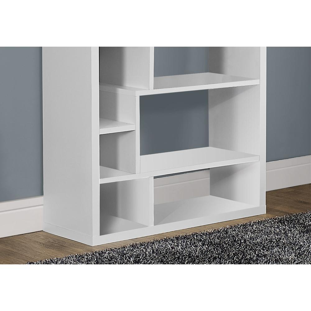 Bookshelf, Bookcase, Etagere, 72H, Office, Bedroom, White Laminate