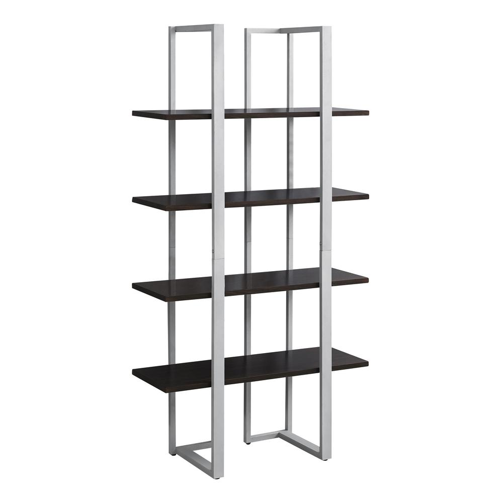 Bookshelf, Bookcase, Etagere, 4 Tier, 60H, Office, Bedroom, Brown Laminate