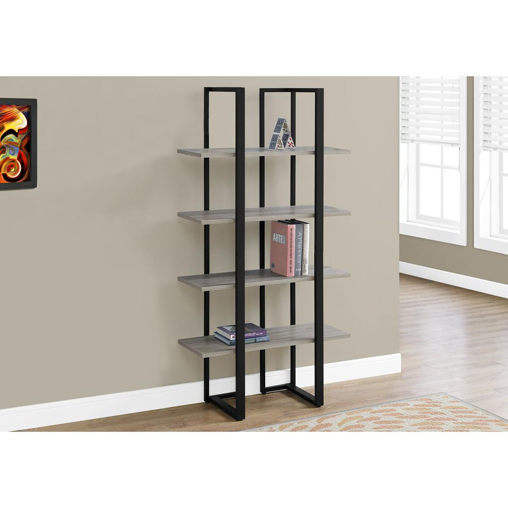 Bookshelf, Bookcase, Etagere, 4 Tier, 60H, Office, Bedroom, Brown Laminate