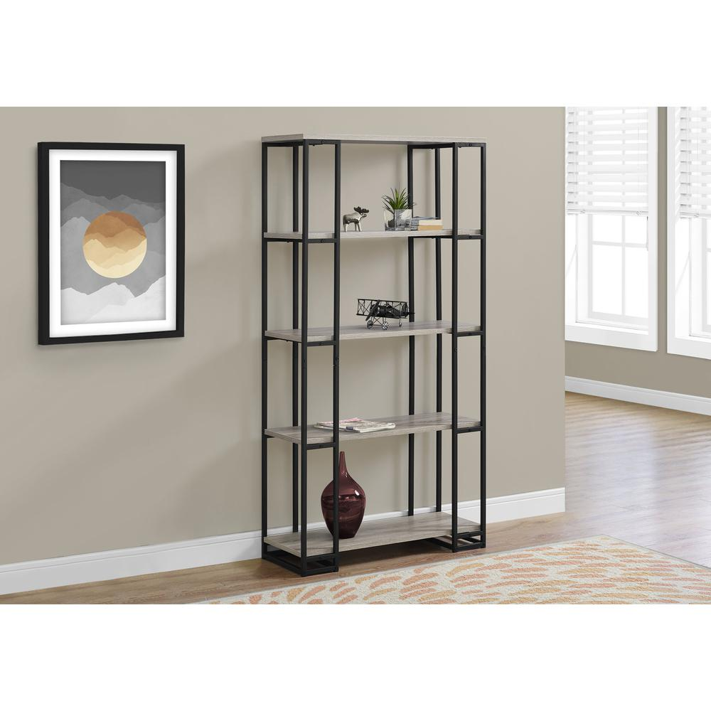 Bookshelf, Bookcase, Etagere, 5 Tier, 60H, Office, Bedroom, Brown Laminate