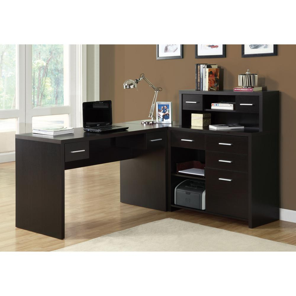 Computer Desk, Home Office, Corner, Left, Right Set-up, Storage Drawers