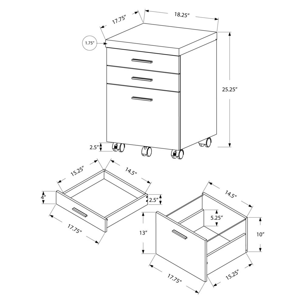 File Cabinet, Rolling Mobile, Storage Drawers, Printer Stand, Office, Work