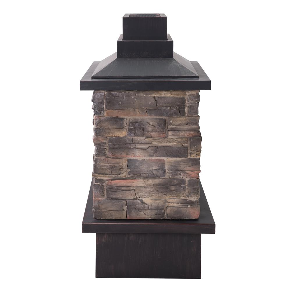 Sunjoy Patio Heavy Duty Wood Burning Fireplace with Steel Chimney