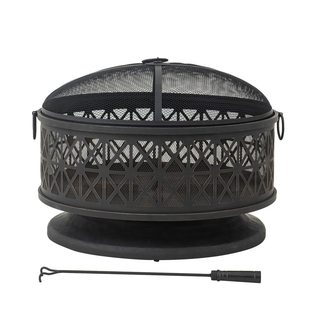 Outdoor Fire Pit, Patio Wood-Burning Steel Firepit Large Fire Pits for Outside